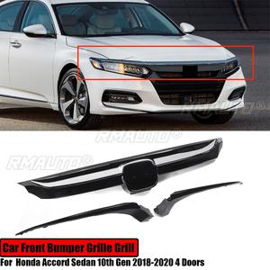Pour Honda Accord Berline 10ème Génération 2018-2020 4 Portes, Grille de Pare-chocs Avant de Remplacement, Style Fibre de Carbone Brillant 2019 - Product Image 1