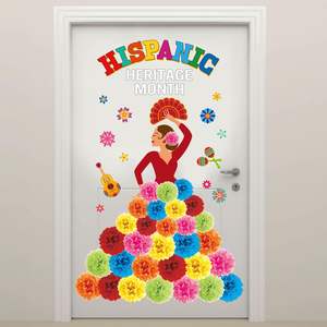 Décorations Pompom du Mois du Patrimoine Hispanique, tableau d'affichage <span class=keywords><strong>de</strong></span> la salle <span class=keywords><strong>de</strong></span> classe espagnole, 68 pièces - Product Image 4