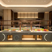 Comptoir de buffet pour hôtel classé 5 étoiles, réfrigéré, avec affichage numérique, station de service en libre-service pour salle à manger, chauffant, usage commercial
