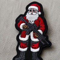 Badge brodé tactique 3D Père Noël avec fixation auto-agrippante, cadeau de Noël, accessoire vestimentaire, patch