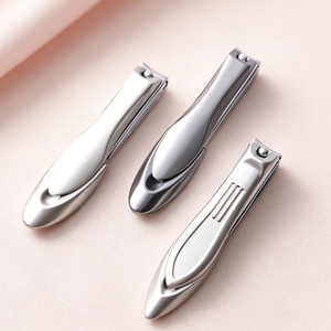 Home-use anti-splash <b>nail</b> clipper three-piece <b>set</b>, flat-tip and angled-tip <b>nail</b> clippers, stainless steel complete <b>nail</b> care - Product Image 2