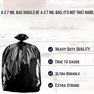 ถุงขยะขนาด 65 แกลลอน ยี่ห้อ Huamaohengchun หนา 2.7 มิล สีดำ สำหรับถังขยะแบบหนาพิเศษ - Product Image 4
