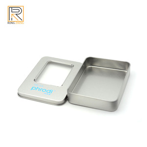 Bán buôn vuông bạc hộp thiếc với cửa sổ <span class=keywords><strong>PVC</strong></span> trong suốt hộp kim loại Thích hợp cho đồ trang sức USB Fingertip Gyro bao bì - Product Image 6