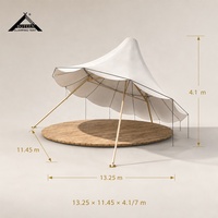 Tente d'activités en forme de fleur BOTEEN, tente de réception de luxe multi-personnes avec plateforme, tente de camping, tente de fête, Ecoresort