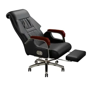 יוקרה מודרנית באיכות גבוהה כיסא משרדי מנהל בוס 7 נקודות עיסוי רוטט עם הדום לרגליים כיסא משרדי ארגונומי סיטונאי