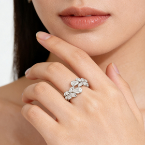 <b>CUSTOM</b> SILVER 10K/14K/18 SOLID GOLD CLASSIC Lab-Grown CVD IGI VVS-VS Oval Cut ENGAGEMENT PARTY FASHION CLUSTER <b>RING</b> - Product Image 4