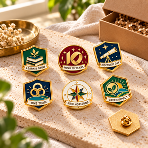 Pins de revers en émail dur personnalisés pour anniversaire d'entreprise, team building, reconnaissance des employés, avec emballage personnalisé OEM ODM - Product Image 1