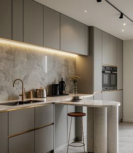 <b>Modern</b> Design Luxury Wooden <b>Kitchen</b> Furniture Cabinets With Led <b>Light</b> - Product Image 6