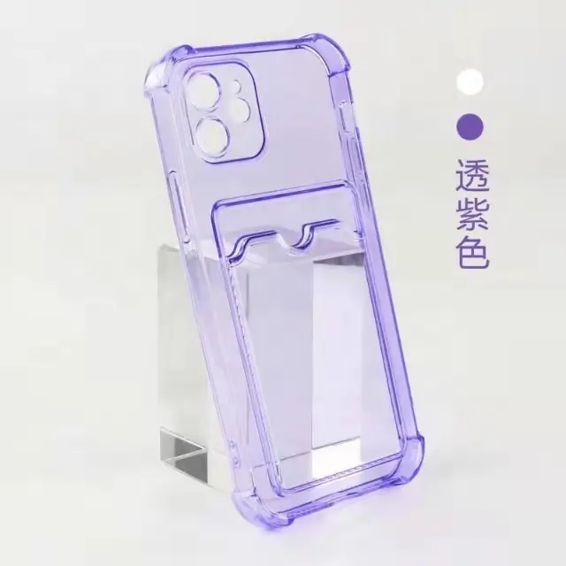 Weview casing ponsel kristal bening, casing ponsel tahan guncangan TPU bening terbaru dengan dudukan kartu untuk iPhone 12 13 14 15 Pro Max