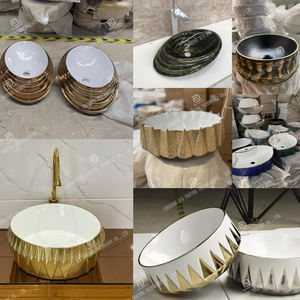 Lavabo Artistico da Appoggio Moderno, <span class=keywords><strong>Lavandino</strong></span> Rotondo Fatto a Mano, Lavabo in Ceramica da <span class=keywords><strong>Bagno</strong></span> - Product Image 5