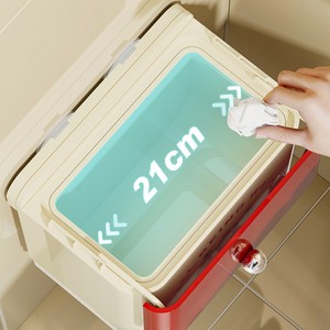Wall Mounted Bathroom Trash Can With Lid Flip Top Large Size For Kitchen Toilet Indoor Use Rectangle Shape No Drilling Required - Product Image 2