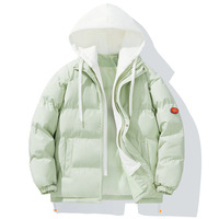 Manteau en polyduvet confortable à logo personnalisé d'usine veste d'hiver à la mode pour garçons filles couleur bonbon épaissir chaud fermeture éclair décontractée