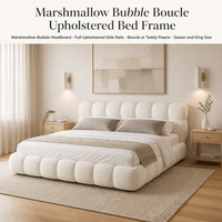 Lit Double King/Queen en Tissu High-Tech au Design Minimaliste Moderne, Rembourré, 1,8m/1,5m pour Chambre à Coucher à Usage Domestique