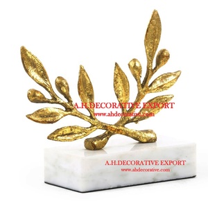 Escultura de árbol pequeño de aluminio chapado en oro moderno, arte de Metal hecho a mano, mesa de interior, escultura decorativa de Metal chapada en oro - Product Image 5