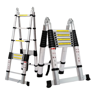 Échelle télescopique pliante en aluminium avec 5 marches et une capacité de charge de 150 kg pour usage domestique - Product Image 1