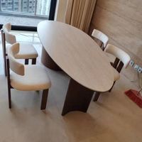 Mesa de Comedor, Estilo Francés Antiguo, Madera Maciza, Personalización Disponible, Forma de Lágrima, Estilo Retro Silencioso para Hoteles