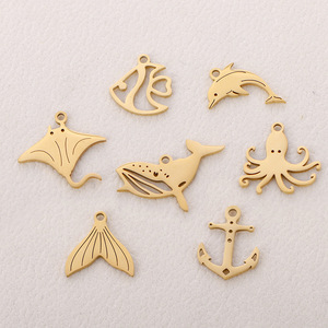 Elementi oceano Charm accessori impermeabili in acciaio al titanio fai da te gioielli per collana bracciale orecchini ciondolo animali marini - Product Image 3