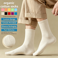 Chaussettes en coton biologique GOTS écologiques, premium, peignées, ultra douces, respirantes et anti-odeurs