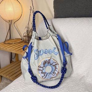Eco-Friendly Nylon Fabric Embroidered Flower <b>Backpack</b> and Handbags Designed for Supermarket Usage - Product Image 2