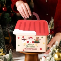 Boîtes de friandises de Noël avec fenêtre transparente et poignée, boîtes décoratives pour biscuits et bonbons, pour cadeaux de fête