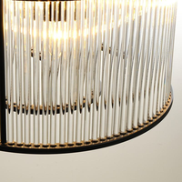 Lustre en verre moderne de luxe de haute qualité, finition noire polie, lampe suspendue rectangulaire moderne, luminaires pour salle à manger