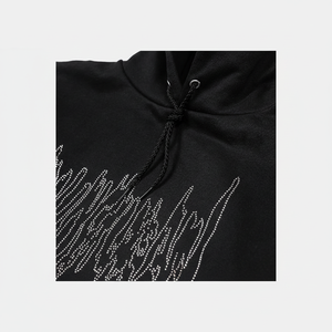 เสื้อฮู้ดหินไรน์สโตนสำหรับผู้ชายเสื้อฮู้ดโลโก้พลอยเทียมดีไซน์ตามสั่ง - Product Image 2