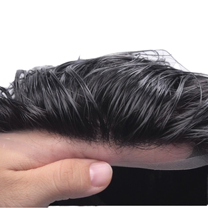 Parrucca <span class=keywords><strong>da</strong></span> <span class=keywords><strong>uomo</strong></span> Newtimes Hair Wholesale in pizzo con PU trasparente, interamente in <span class=keywords><strong>capelli</strong></span> umani, sistema di toupet frontale in pizzo, fornitore Newtimes - Product Image 1