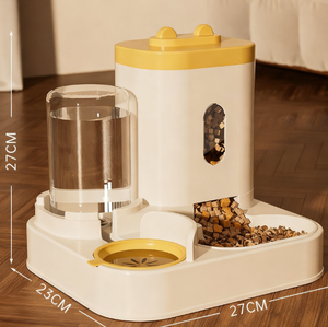 自动喂猫器狗碗塑料宠物喂食器宠物猫碗二合一饮水机猫食碗喂食器 - Product Image 5