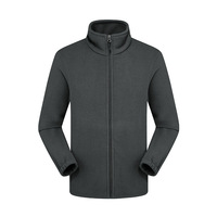 Logo personnalisé en gros veste de sport de plein air en microfibre pour hommes avec polaire hiver plaine teint col montant chaud veste ample