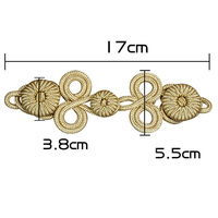 Boutons grenouilles chinois en fleurs rembourrées faites à la main, taille personnalisée, couleur or, motif floral, vente en gros pour usines de vêtements