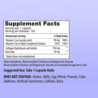 Capsules de collagène anti-rides à succès avec vitamines C, E et cynorrhodon pour l'élasticité de la peau, la santé des cheveux, des ongles et des articulations