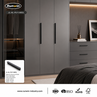 Poignée de meuble en profilé aluminium noir mat, ergonomique en forme de L, quincaillerie moderne pour cuisine, armoire, commode, placard, mobilier OEM