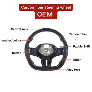 Volante de fibra de carbono PU genuino BM para <span class=keywords><strong>Mercedes</strong></span> Smart G 5-7 Aspecto de fibra de carbono real de 2017 - Product Image 2
