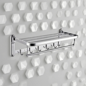 Yida thép không gỉ 304 phòng tắm khăn kệ với ba thanh khăn và năm móc treo tường gắn kết chủ grey Rack khăn - Product Image 4