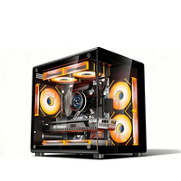 Boîtier de jeu PC en alliage d'aluminium Tengda Factory Direct, format Mid-Tower, panneau latéral vitré, compatible ITX/MATX, prend en charge les cartes graphiques jusqu'à 330 mm.