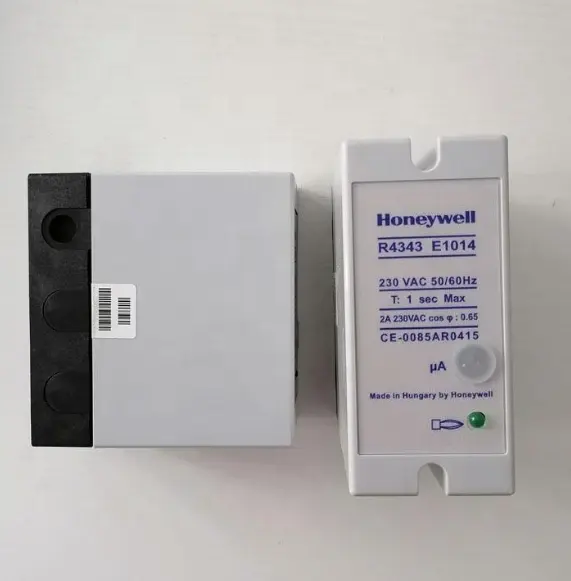 STOCK AND ORIGINAL HONEYWELL ICT - R4343E1014 RELAY FLAME DETECTOR 2AMP 230VAC 50/60HZ 1SEC MAX