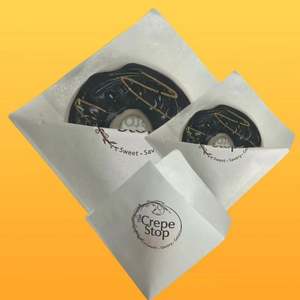 <b>Custom</b> Printed Brown Logo Crepe Packaging Sachet Crepes Packing Greaseproof Paper Bag Food <b>Waxed</b> Coated Triangle Paper Bags - Product Image 1