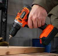 Perceuse à main sans balais 21V 1400 tr/min, mandrin 10mm, outil de perçage pour bois 40mm, aluminium 21mm, acier 22mm, pour usage en atelier