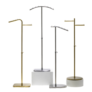 Venta al por mayor espejo de oro soportes de exhibición de ropa de acero inoxidable percha ajustable plata estante de exhibición de ropa para la tienda de ropa - Product Image 2