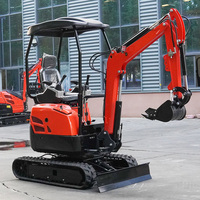 Mini-excavatrice hydraulique sur chenilles compacte de 1,5 à 2 tonnes avec pompe haute efficacité pour la construction et l'aménagement paysager