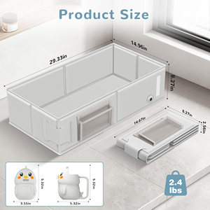Vasca da Bagno Pieghevole per Neonati Certificata Senza BPA, Vasca Portatile Richiudibile per Neonati e Bambini Piccoli, Conforme EN 17022 - Product Image 3