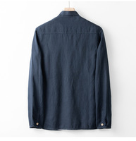 Blouson Bomber en Lin pour Homme 2026 – Style Décontracté Printemps/Automne, Coupe Ample, Col Montant, Respirant, Manches Longues, Fermeture Éclair, Simple et Polyvalent