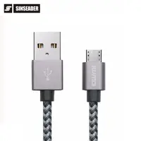 Casing Data Aluminium dan Kabel Pengisi Daya Mikro USB Ke 2.0, Kabel USB Tipe A Male untuk Ponsel USB Sinkronisasi Pengisian Daya