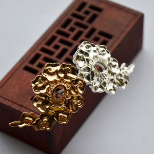 Horquilla de Cobre Puro con Diseño de Nubes, 72mm, Bañada en Oro, Estilo Ming, Accesorio para Boda - Product Image 2