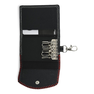 กระเป๋าใส่กุญแจหนังคลาสสิกพร้อมห่วงคล้องแบบเปิดปิด ดีไซน์สั้น กระเป๋าใส่กุญแจทรงบางสำหรับใช้ในชีวิตประจำวัน สไตล์วินเทจ - Product Image 1