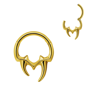 Mode Edelstahl Vergoldeter Piercing Schmuck Fang Hoop Noserings Nickel Free Unisex - Product Image 4