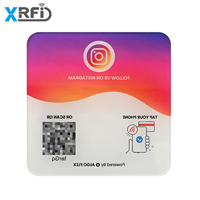 Carte NFC en acrylique 120*120mm, programmable par URL, étanche, avec adhésif, puce RFID 13.56mhz, directement de l'usine