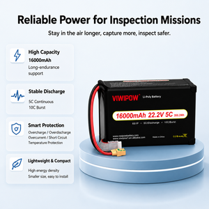 Batterie LiPo industrielle 16000mAh 22.2V 6S 5C pour drone de pulvérisation agricole avec prise personnalisée disponible - Product Image 5