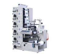 Machine d'impression flexographique semi-automatique GP-320-4B à 6 couleurs, structure à rouleaux superposés, imprimante d'étiquettes en papier, vitesse de 60 m/min