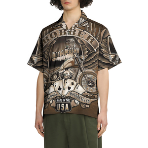 Chemises décontractées à manches courtes pour hommes, imprimées en 3D, motif léopard, style motard, à col simple, pour le printemps et l'été, vente en gros - Product Image 4